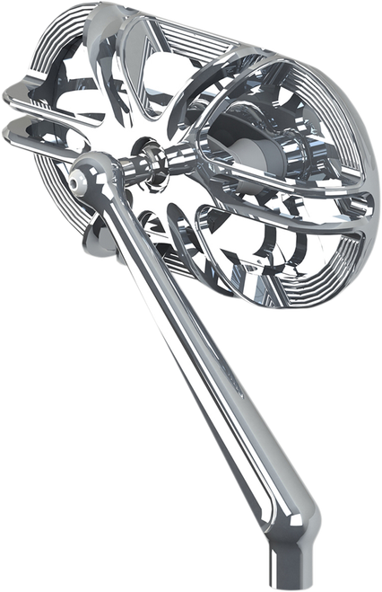 Open Box ARLEN NESS 13-167 Mirror - Side View - Caged Series/Deep Cut - Chrome - Right - Side View Caged Series/Deep Cut Chrome Right
