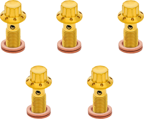 Open Box ARLEN NESS 300-859 Banjo Bolt 5-Pack - M10x1.0 - Gold - M10x1.0 Gold