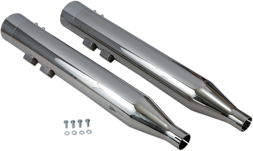 BASSANI XHAUST 1F7DNT6 DNT Straight Can Slip-On Mufflers - Chrome