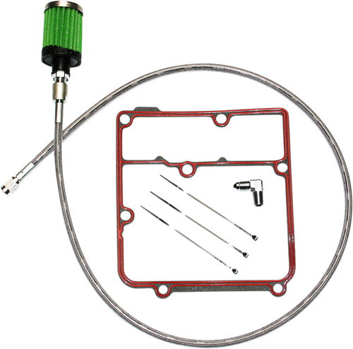 FEULING PARTS 3070 Oil Tank Breather Kit - Stainless 99'-05' Dyna
