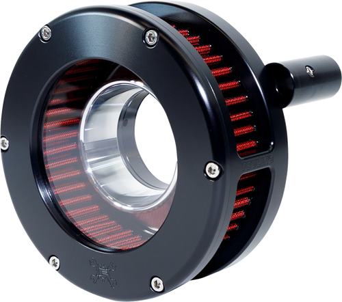 FEULING PARTS 5444-S Slim BA Air Cleaner Kit - Black/Clear Red Filter Twin Cam