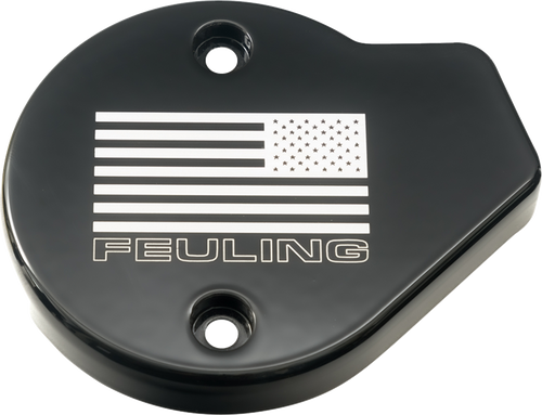 Open Box FEULING PARTS 9182 Cam Timing Cover - Contrast Lasered Flag Reverse Logo Center Cooled 2 Hole