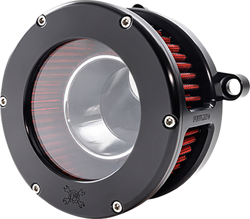 Open Box FEULING PARTS 5474 BA Air Cleaner Kit - Black/Clear with Red Filter M8