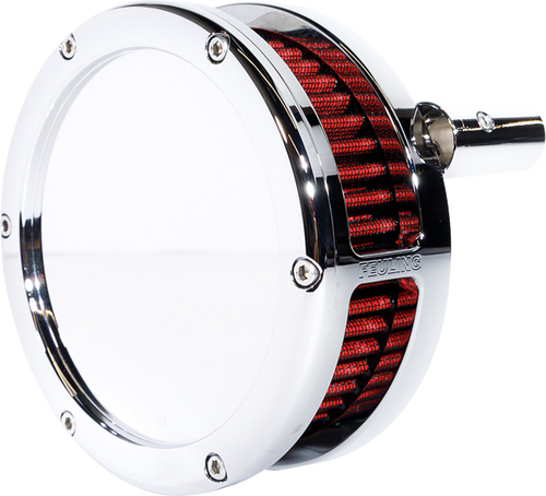 Open Box FEULING PARTS 5467-S Slim BA Air Cleaner Kit - Chrome Red Filter '93-'99 EVO Big Twin