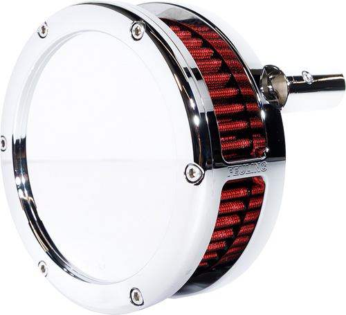 Open Box FEULING PARTS 5447-S Slim BA Air Cleaner Kit - Chrome Red Filter Twin Cam