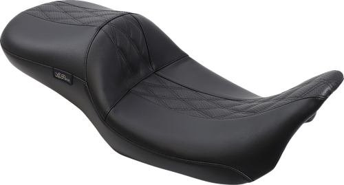 LE PERA LK-957DLHR2 Maverick Daddy Long Legs Seat - Black w/ Black HR Inlay Double Diamond FL '08-'25