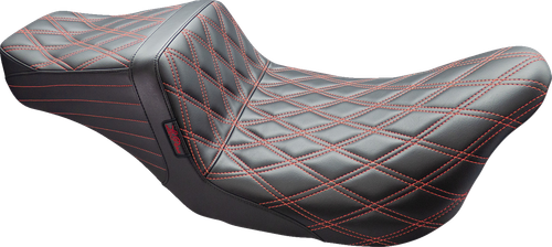 LE PERA LK-587DD-RED Tailwhip Seat - Double Diamond w/ Red Thread Black FL '08-'24