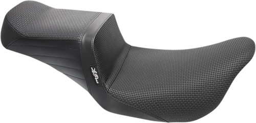 LE PERA LK-587DD-BLUE Tailwhip Seat - Double Diamond w/ Blue Thread Black FLH/FLT '08-'24