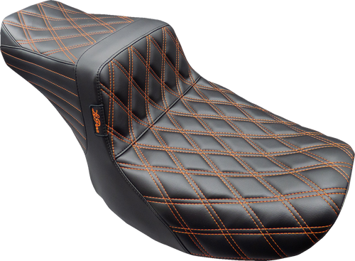 LE PERA LV-587DD-OB4 Tailwhip Seat - Burnt Orange Double Diamond Stitch FLH/FLT '23-'25