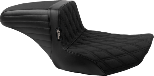 LE PERA LV-597DDGP Kickflip Seat — Double Diamond/Gripper - Double Diamond Stitch w/ Gripp Tape FLH/FLT '23-'25