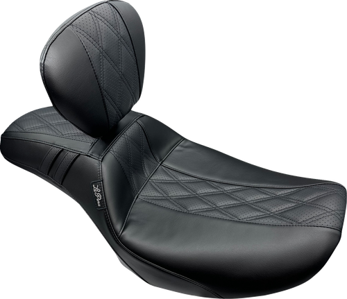 LE PERA LV-987DLBRGT2 Outcast Daddy Long Legs Seat - w/ Backrest GT2 Inlay FLH/FLT '23-'25
