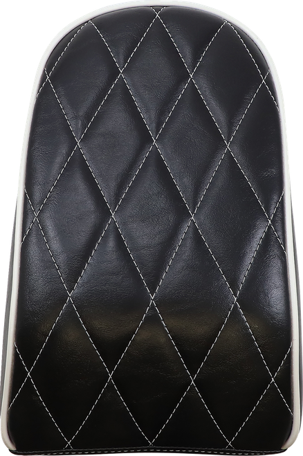 LE PERA LYO-007PDMWTP Bare Bones Series Pillion Pad — Diamond Stitch/White Piping - Diamond Black w/ White Stitch FLFB/S '18-'25