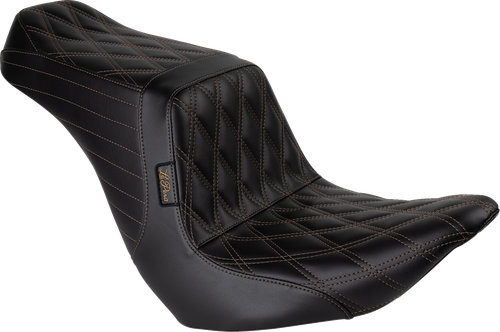 LE PERA LYRU-580DD-CHET Tailwhip Up Front Seat - Double Diamond w/ Chestnut Thread Black FLSB/FXLR '18-'24