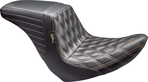 LE PERA LYRU-590DD-CHET Kickflip Up Front Seat - Double Diamond w/ Chestnut Thread Black FL/FX '18-'24