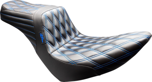LE PERA LYR-580DD-BE01 Tailwhip Seat - Black Double Diamond Blue Stitch FX/FL '18-'25