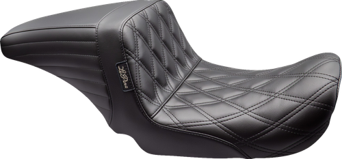 LE PERA LKU-591DD Kickflip Up Front Seat - Double Diamond Black Dyna '06-'17