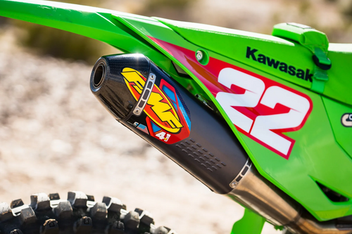 FMF 042394 Factory 4.1 RCT Slip-On Muffler - Aluminum with Carbon Fiber End Cap KX250F/X