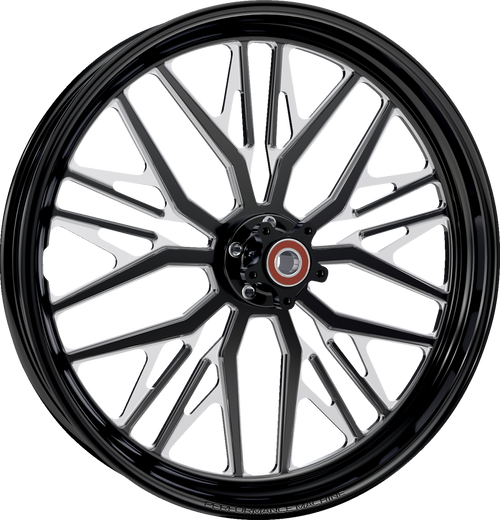 PERFORMANCE MACHINE (PM) 1204-7106R-NVSAJAP-B Front Nivis Wheel - Nivis Front Dual Disc/with ABS Black/Contrast Cut Platinum 21x3.5