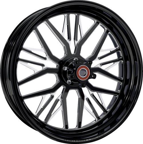 PERFORMANCE MACHINE (PM) 1204-7814R-NVSAP-BMP Phatour Wheel - Phatour Front Dual Disc/with ABS Black/Contrast Cut Platinum 18x5.5
