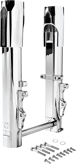 PERFORMANCE MACHINE (PM) 0208-2173-CH Phatour 180 Front Wide Tire Kit - Chrome Lower Dual Disc