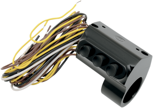 PERFORMANCE MACHINE (PM) 0062-2035-B Contour Billet Handlebar Switch - Left Side Three Button Cable Clutch Black