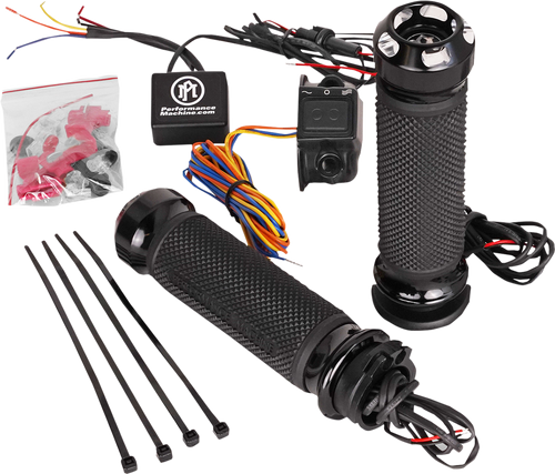 PERFORMANCE MACHINE (PM) 0063-2092-BM Apex Heated Grips - Cable Contrast Cut