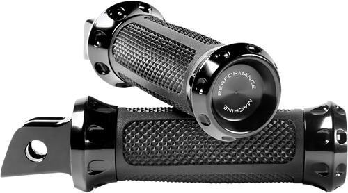 PERFORMANCE MACHINE (PM) 0035-1243M-B Overdrive Foot Pegs - Driver Black FL/FX