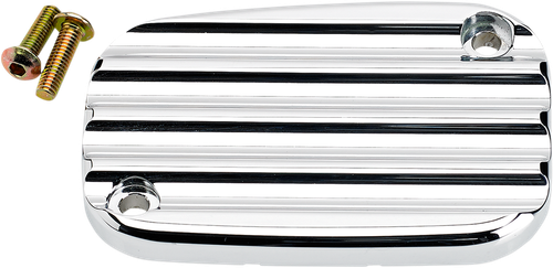 JOKER MACHINE 08-002C Front Brake Master Cylinder Cover - Finned Chrome