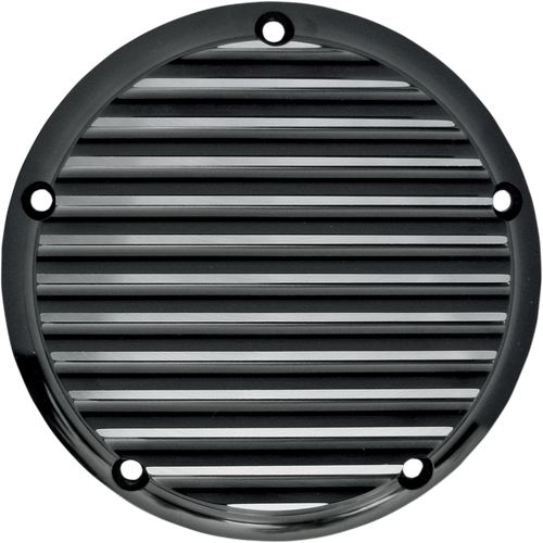 JOKER MACHINE 06-99TC Billet Derby Cover - Finned Black/Anodized 5 Hole