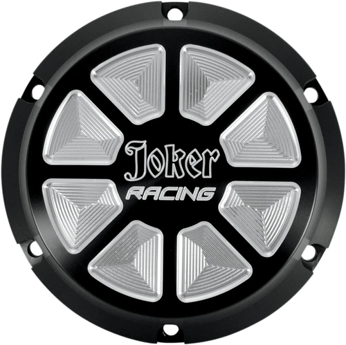 JOKER MACHINE 10-692B Billet Derby Cover - Joker Racing Black/Anodized 6 Hole
