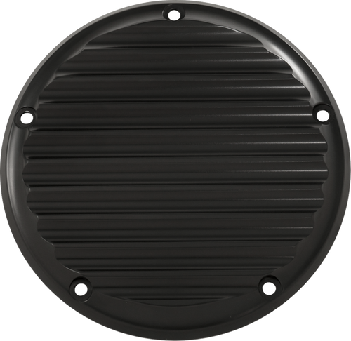 JOKER MACHINE 06-965-1 Billet Derby Cover - Finned Black 5 Hole