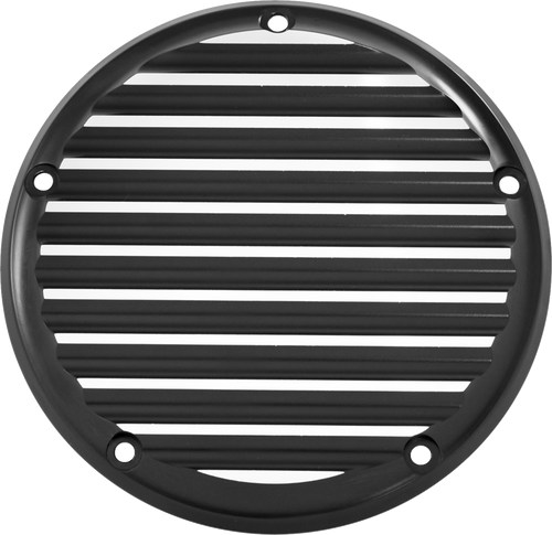 JOKER MACHINE 06-965-2 Billet Derby Cover - Finned Black/Anodized 5 Hole