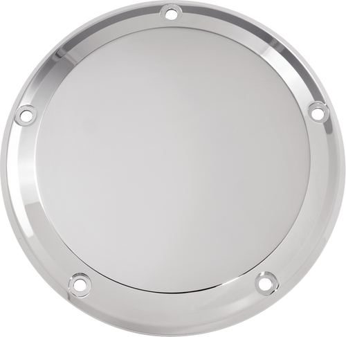 JOKER MACHINE 06-966-3 Billet Derby Cover - Smooth Chrome 5 Hole