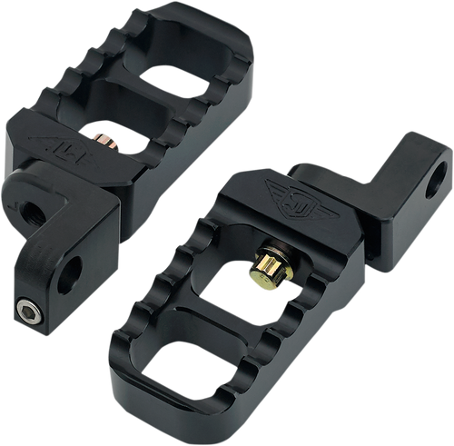 JOKER MACHINE 08-642-3B Adjustable Serrated Billet Foot Pegs - Stubby Black XL