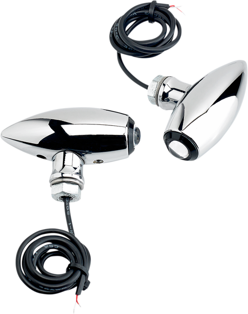 JOKER MACHINE 05-52RC Center Mount Astro LED Turn Signal/Marker Lights - Center-Mount Chrome/Red