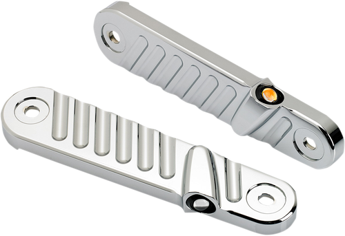 JOKER MACHINE 05-210-3 Streamliner Front LED Turn Signals - Finned Chrome