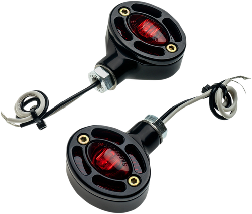 JOKER MACHINE 05-250-RB Omega LED Turn Signals - Black with Red LEDs