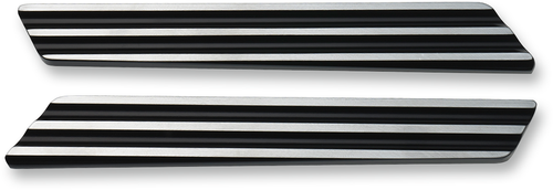 JOKER MACHINE 04-501-2 Saddlebag Latch Inserts — Finned - Black/Silver