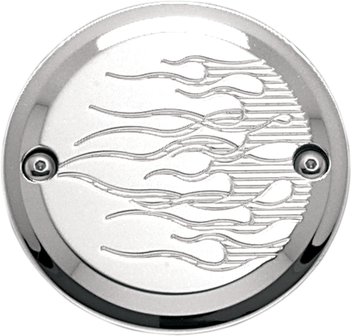 JOKER MACHINE 921102FC Points Cover - Flame 2 Hole Chrome