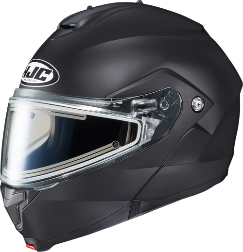 HJC 341558 C91 Modular Snow Electric Helmet - Dual Pane Electric Solid Semi-Flat Black Large