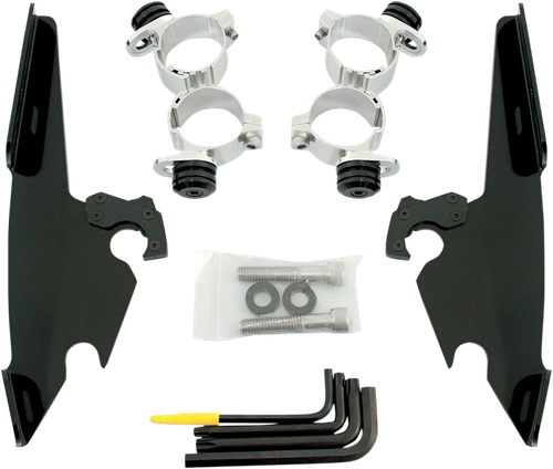MEMPHIS SHADES MEB1986 Fats/Slim Mounting Kit - Polished - XL 48 - Polished XL 48