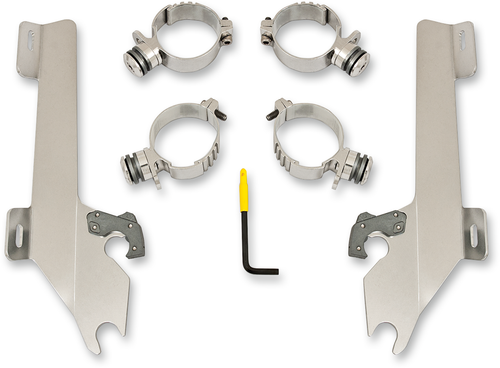 MEMPHIS SHADES MEK1927 Batwing Trigger Lock Mounting Kit - Kingpin - Polished - Kingpin Polished