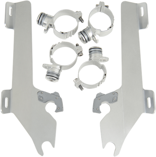 MEMPHIS SHADES MEK1953 Batwing Trigger Lock Mounting Kit - Raider - Polished - Raider Polished