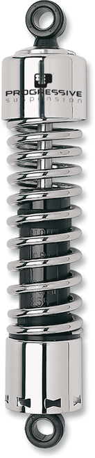 PROGRESSIVE SUSPENSION 412-4007C 412 Series Shocks — Chrome/Black - 12.5" Standard Chrome H-D
