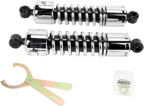 PROGRESSIVE SUSPENSION 412-4038C 412 Series Shocks — Chrome - 12.5" Standard Chrome Dyna