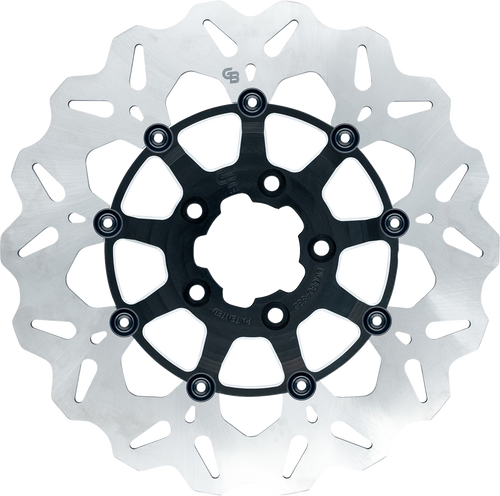 GBRAKES GBDU008 Oversize Wave® Brake Rotor - Front 12-1/2" Machined Black