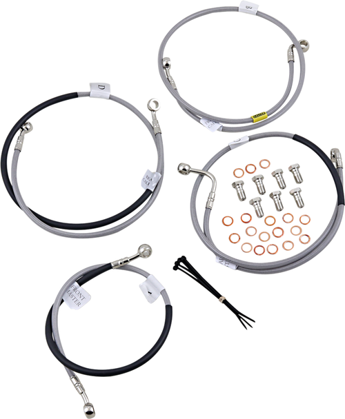 GBRAKES FK003D871-4 Brake Line Kit - Stainless Steel