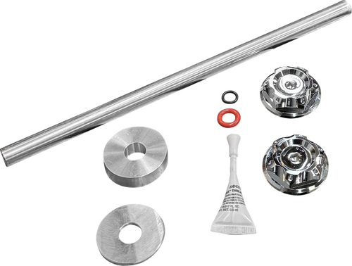 PAUL YAFFE BAGGER NATION PYO:YHTR-18L-CH Axle Cover Kit - Y-Axle Rod - Front - Standard/Turret - Chrome - Y-Axle Rod Front Standard/Turret Chrome