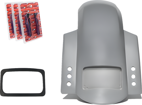 PAUL YAFFE BAGGER NATION RF-SS-3-THNDR-BLT-B Short Sport Rear Fender - With Black Plate Frame - With Thunder Bolt Taillight - HD Touring - With Black Plate Frame With Thunder Bolt Taillight HD Touring