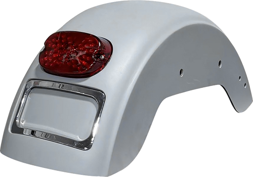 PAUL YAFFE BAGGER NATION PYO:FF-C-R French Fix Rear Fender - Chrome Plate Frame - Red Tail Light - HD Softail - Chrome Plate Frame Red Tail Light HD Softail